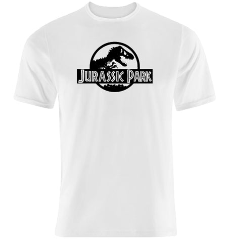 T-shirt maglietta Jurassic Park - Colore Bianco-Logo Nero -  Taglia S