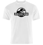 T-shirt maglietta Jurassic Park - Colore Bianco-Logo Nero -  Taglia M