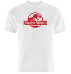 T-shirt maglietta Jurassic World - Colore Bianco-Logo Rosso - Taglia S