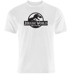 T-shirt maglietta Jurassic World - Colore Bianco-Logo Nero -  Taglia S