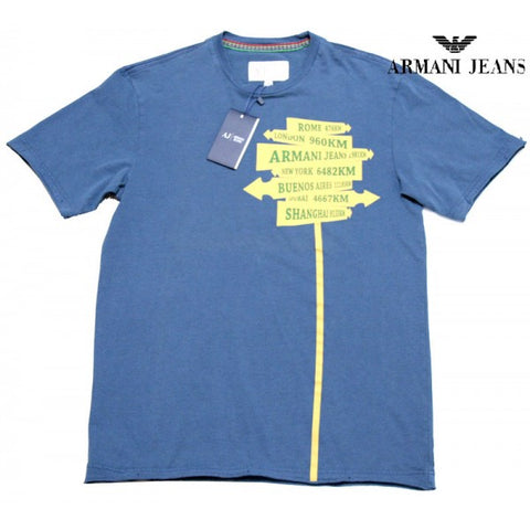 Armani Jeans - M6H16 - BY/80 - maglietta uomo - Taglia 3XL - Bluette