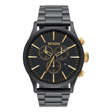 Orologio Uomo Nixon Sentry Chrono A386-1041 - Acciaio Color Nero e Oro