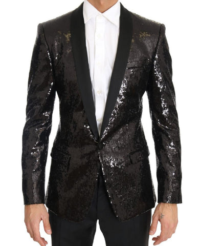 Blazer MARTINI slim nero con paillettes Dolce & Gabbana - IT44-XS