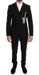 Abito slim fit sassofono in seta nera e lana Dolce & Gabbana - IT46-S