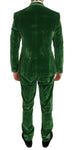 Abito doppiopetto slim fit in velluto verde Dolce & Gabbana - IT50-L