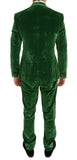 Abito doppiopetto slim fit in velluto verde Dolce & Gabbana - IT50-L