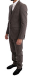 Abito slim fit 3 pezzi in cotone marrone Dolce & Gabbana - IT44-XS