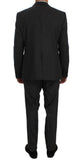 Abito 3 pezzi slim fit in lana grigio a righe Dolce&Gabbana-IT54-XL