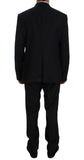 Abito 3 pezzi slim fit in lana fantasia blu Dolce&Gabbana-IT56-XXL