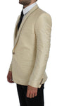 Blazer 2 pezzi Dolce & Gabbana in seta a pois beige - Taglia IT48-M