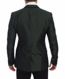 Blazer a due bottoni in seta verde slim fit Dolce & Gabbana - IT44-XS