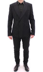 Abito slim fit doppiopetto a righe nere Dolce & Gabbana - IT54-XL