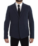 Blazer casual elasticizzato in cotone blu Dolce & Gabbana - IT52-XL