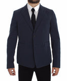 Blazer casual elasticizzato in cotone blu Dolce & Gabbana - IT52-XL