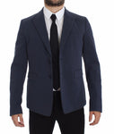 Blazer casual elasticizzato in cotone blu Dolce & Gabbana - IT52-XL