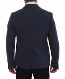 Blazer casual elasticizzato in cotone blu Dolce & Gabbana - IT52-XL