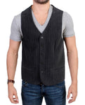 Gilet casual in cotone a righe grigio Costume National - Taglia IT48-M