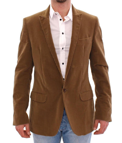 Blazer in cotone manchester Dolce & Gabbana Brown - Taglia IT48-M