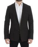 Dolce & Gabbana Giacca martini slim fit in lana marrone - IT48-M