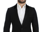 Dolce & Gabbana Giacca slim fit nera in lana stretch - Taglia IT48-M