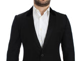 Dolce & Gabbana Giacca slim fit nera in lana stretch - Taglia IT48-M