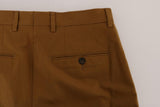 Pantaloni in cotone elasticizzato marrone Dolce & Gabbana - IT52-XL