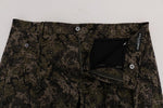 Pantaloncini modello militare cotone verde nero Dolce&Gabbana-IT60-4XL