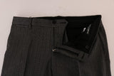 Pantaloni Formali a Righe in Lana Grigia Dolce & Gabbana - IT54-XL