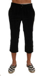 Pantaloni corti a righe in cotone nero Dolce & Gabbana - Taglia IT46-S