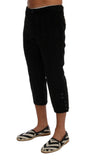 Pantaloni corti a righe in cotone nero Dolce & Gabbana - Taglia IT46-S