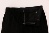 Pantaloni corti a righe in cotone nero Dolce & Gabbana - Taglia IT46-S