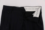 Pantaloni formali stretch in lana a righe blu Dolce & Gabbana-IT52-XL