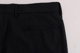 Pantaloni formali stretch in lana a righe blu Dolce & Gabbana-IT52-XL