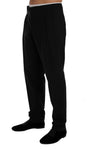 Pantaloni eleganti in cotone a righe nere Dolce & Gabbana - IT50-L