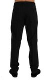 Pantaloni eleganti in cotone a righe nere Dolce & Gabbana - IT50-L