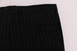 Pantaloni eleganti in cotone a righe nere Dolce & Gabbana - IT50-L