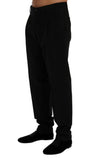 Pantaloni formali cotone nero a strisce con motivo Dolce&Gabbana-IT50-L