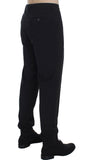 Pantaloni formali stretch in lana a righe nere Dolce&Gabbana-IT54-XXL