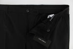 Pantaloni formali stretch in lana a righe nere Dolce&Gabbana-IT54-XXL