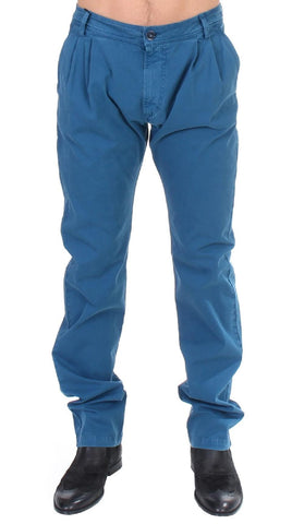 Pantaloni chino dritto in cotone blu GF Ferre - Taglia IT50-L