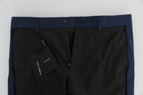 Pantaloni Chino Casual 3/4 Chinos cotone blu grigio Dolce&Gabbana-IT54-XL