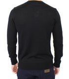 Pullover con scollo a V in misto lana nero Scervino Ermanno-IT48-M