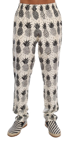 Pantaloni pigiama stampa Ananas bianchi Dolce & Gabbana - IT48-M