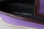 Mocassini eleganti in pelle di cotone viola Dolce & Gabbana - EU40-US7