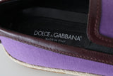 Mocassini eleganti in pelle di cotone viola Dolce & Gabbana - EU40-US7