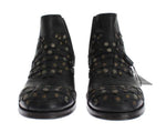 Stivale con borchie dorate -pelle nera Dolce & Gabbana - EU42,5-US9,5