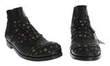 Stivale con borchie dorate -pelle nera Dolce & Gabbana - EU42,5-US9,5