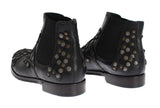 Stivale con borchie dorate -pelle nera Dolce & Gabbana - EU42,5-US9,5