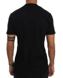 T-Shirt con scollo a V in cotone nero Daniele Alessandrini - Taglia L