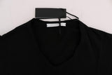 T-Shirt con scollo a V in cotone nero Daniele Alessandrini - Taglia L